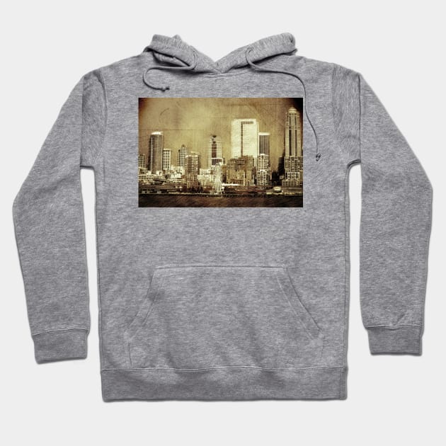 Vintage skyline of Seattle Hoodie by AlexMir